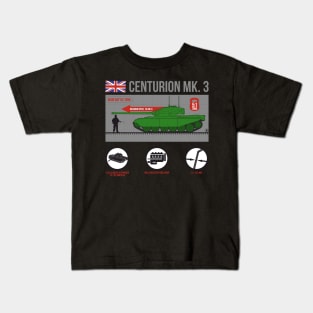 Infographic of Centurion MK.3 british tank Kids T-Shirt